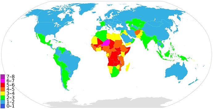 Geburtenrate Welt (Quelle Wikipedia)